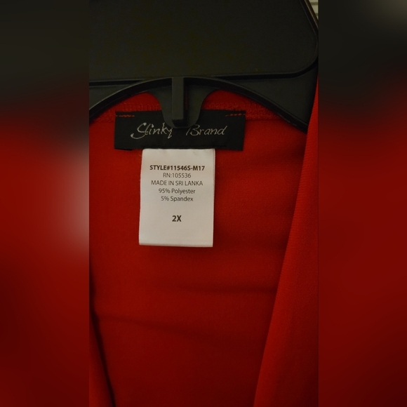 Slinky Brand Red 3/4 Sleeve Jacket 2X - Picture 3 of 3